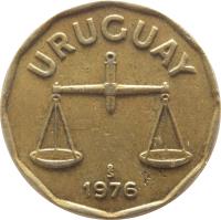Uruguay coin 50 Centésimos (1976 - 1981) obverse obverse of 50 Centésimos (1976 - 1981) coin with KM# 68 from Uruguay. Inscription: URUGUAY So 1976