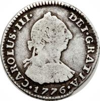 obverse of 1 Real - Carlos III (1772 - 1784) coin with KM# 46 from Colombia.