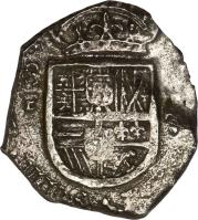 Colombia coin 2 Reales - Felipe IV (1622 - 1634) obverse obverse of 2 Reales - Felipe IV (1622 - 1634) coin with KM# A6 from Colombia.