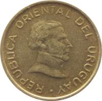 Uruguay coin 1 Peso Uruguayo (1994 - 2007) obverse obverse of 1 Peso Uruguayo (1994 - 2007) coin with KM# 103 from Uruguay. Inscription: REPUBLICA ORIENTAL DEL URUGUAY