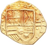 obverse of 2 Escudos - Felipe IV (1627 - 1629) coin with KM# 4 from Colombia.