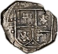 obverse of 2 Reales - Felipe IV (1627 - 1665) coin with KM# 6 from Colombia.