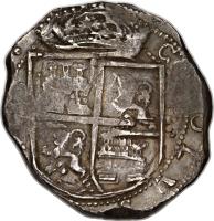 obverse of 8 Reales - Carlos II (1667 - 1703) coin with KM# 12 from Colombia.