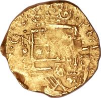 obverse of 2 Escudos - Felipe V (1715 - 1722) coin with KM# 17 from Colombia.
