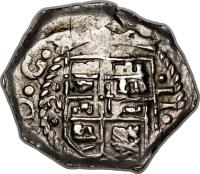 Colombia coin 2 Reales - Felipe V (1715 - 1725) obverse obverse of 2 Reales - Felipe V (1715 - 1725) coin with KM# 19 from Colombia.