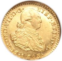 obverse of 1 Escudo - Fernando VII (1808 - 1820) coin with KM# 64 from Colombia.