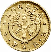 Colombia coin 1 Peso (1825 - 1836) reverse reverse of 1 Peso (1825 - 1836) coin with KM# 84 from Colombia.