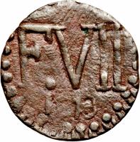 Colombia coin 1/4 Real - Fernando VII - Santa Marta (1813) obverse obverse of 1/4 Real - Fernando VII - Santa Marta (1813) coin with C# 2 from Colombia.