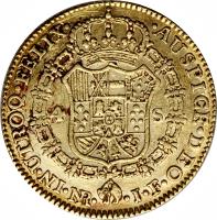 Colombia coin 4 Escudos - Fernando VII (1818 - 1819) reverse reverse of 4 Escudos - Fernando VII (1818 - 1819) coin with KM# 72 from Colombia.