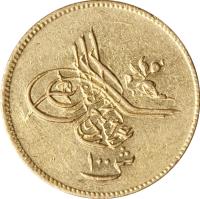 Egypt coin 100 Qirsh - Abdülaziz I (1861 - 1875) obverse obverse of 100 Qirsh - Abdülaziz I (1861 - 1875) coin with KM# 263 from Egypt.