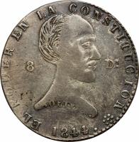Ecuador coin 4 Reales (1844) obverse obverse of 4 Reales (1844) coin with KM# 27 from Ecuador.