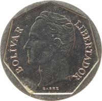 obverse of 10 Bolívares (1998) coin with Y# 75 from Venezuela. Inscription: BOLÍVAR LIBERTADOR
