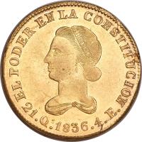 Ecuador coin 4 Escudos (1836 - 1841) obverse obverse of 4 Escudos (1836 - 1841) coin with KM# 19 from Ecuador.