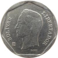 obverse of 500 Bolívares (2004) coin with Y# 94 from Venezuela. Inscription: BOLÍVAR LIBERTADOR BARRE