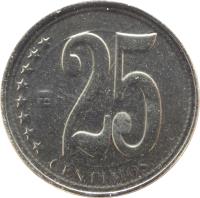 obverse of 25 Céntimos - Signing of the Verbal Independence (2011) coin with Y# 99 from Venezuela. Inscription: 25 CÉNTIMOS