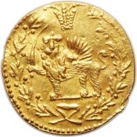 Iran coin 1 Tumân - Mohammad Shah Qajar (1842 - 1847) reverse reverse of 1 Tumân - Mohammad Shah Qajar (1842 - 1847) coin with KM# 812 from Iran.