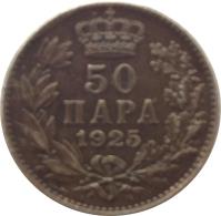 Yugoslavia coin 50 Para - Alexander I (1925) reverse reverse of 50 Para - Alexander I (1925) coin with KM# 4 from Yugoslavia. Inscription: 50 ПАРА 1925