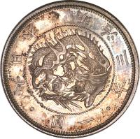 obverse of 1 Yen - Meiji (1870) coin with KM# Pn16 from Japan.