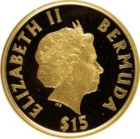 Bermuda coin 15 Dollars - Elizabeth II - Tall ships - 4'th Portrait (2000) obverse obverse of 15 Dollars - Elizabeth II - Tall ships - 4'th Portrait (2000) coin with KM# 118 from Bermuda. Inscription: ELIZABETH II BERMUDA IRB $15