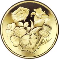reverse of 350 Dollars - Elizabeth II - Flowers of Canada's Coat of Arms (1998) coin with KM# 308 from Canada. Inscription: PL