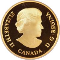 obverse of 300 Dollars - Elizabeth II - Queen's 80th Birthday (2006) coin with KM# 679 from Canada. Inscription: ELIZABETH II CANADA D · G · REGINA