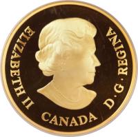 Canada coin 300 Dollars - Elizabeth II - Queen's 80th Birthday (2006) obverse obverse of 300 Dollars - Elizabeth II - Queen's 80th Birthday (2006) coin with KM# 679 from Canada. Inscription: ELIZABETH II CANADA D · G · REGINA