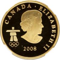 Canada coin 75 Dollars - Elizabeth II - Inukshuk (2008) obverse obverse of 75 Dollars - Elizabeth II - Inukshuk (2008) coin with KM# 820 from Canada. Inscription: CANADA · ELIZABETH II · 2008