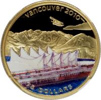 Canada coin 75 Dollars - Elizabeth II - Home of the 2010 Olympics (2008) reverse reverse of 75 Dollars - Elizabeth II - Home of the 2010 Olympics (2008) coin with KM# 947 from Canada. Inscription: vancouver 2010 SA 75 DOLLARS