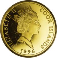 Cook Islands coin 250 Dollars - Elizabeth II - Yellowstone National Park - 3'rd Portrait (1996) obverse obverse of 250 Dollars - Elizabeth II - Yellowstone National Park - 3'rd Portrait (1996) coin with KM# 296 from Cook Islands. Inscription: ELIZABETH II COOK ISLANDS 1996