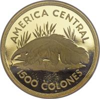 reverse of 1500 Colones - Conservation (1974) coin with KM# 202 from Costa Rica. Inscription: AMERICA CENTRAL 1500 COLONES