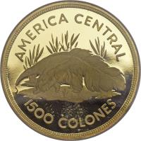 Costa Rica coin 1500 Colones - Conservation (1974) reverse reverse of 1500 Colones - Conservation (1974) coin with KM# 202 from Costa Rica. Inscription: AMERICA CENTRAL 1500 COLONES