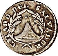 obverse of 1 Real (1833) coin with KM# 15 from El Salvador.