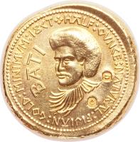 obverse of 50 Dollars - Elizabeth II (1992) coin with KM# 58 from Fiji. Inscription: MINIMVM 18CT HALF OUNCE NATVRAL FIDJAN GOLD BATI