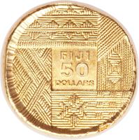 reverse of 50 Dollars - Elizabeth II (1992) coin with KM# 58 from Fiji. Inscription: FIJI 50 DOLLARS