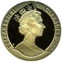 Gibraltar coin 1/2 Crown - Elizabeth II - Uniform Penny Post - 3'rd Portrait (2000) obverse obverse of 1/2 Crown - Elizabeth II - Uniform Penny Post - 3'rd Portrait (2000) coin with KM# 894 from Gibraltar. Inscription: ELIZABETH II GIBRALTAR · 2000