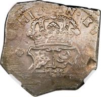 Guatemala coin 8 Reales - Fernando VI (1747 - 1753) obverse obverse of 8 Reales - Fernando VI (1747 - 1753) coin with KM# 12 from Guatemala.