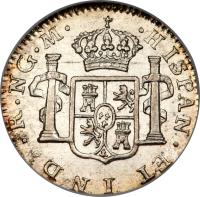 reverse of 1/2 Real - Fernando VII (1808 - 1810) coin with KM# 60 from Guatemala.