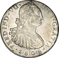 obverse of 8 Reales - Fernando VII (1808 - 1810) coin with KM# 64 from Guatemala.