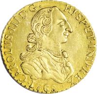 Guatemala coin 8 Escudos - Carlos III (1765 - 1770) obverse obverse of 8 Escudos - Carlos III (1765 - 1770) coin with KM# 31 from Guatemala.
