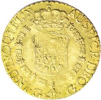 reverse of 8 Escudos - Carlos III (1765 - 1770) coin with KM# 31 from Guatemala.