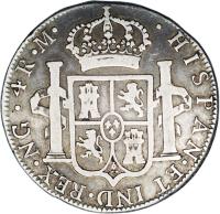 Guatemala coin 4 Reales - Carlos III (1787) reverse reverse of 4 Reales - Carlos III (1787) coin with KM# 35a from Guatemala.