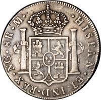 reverse of 8 Reales - Carlos IV (1789 - 1790) coin with KM# 45 from Guatemala.