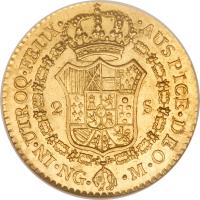 reverse of 2 Escudos - Fernando VII (1808 - 1817) coin with KM# 70 from Guatemala.