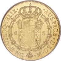 Guatemala coin 8 Escudos - Fernando VII (1808 - 1817) reverse reverse of 8 Escudos - Fernando VII (1808 - 1817) coin with KM# 71 from Guatemala.