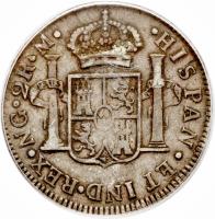 reverse of 2 Reales - Fernando VII (1808 - 1810) coin with KM# 62 from Guatemala.