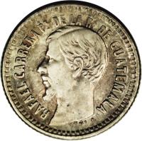 Guatemala coin 1/2 Real (1859 - 1861) obverse obverse of 1/2 Real (1859 - 1861) coin with KM# 131 from Guatemala.