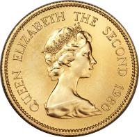 Hong Kong coin 1000 Dollars - Elizabeth II - Monkey - 2'nd Portrait (1980) obverse obverse of 1000 Dollars - Elizabeth II - Monkey - 2'nd Portrait (1980) coin with KM# 47 from Hong Kong.