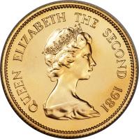 Hong Kong coin 1000 Dollars - Elizabeth II - Cockerel - 2'nd Portrait (1981) obverse obverse of 1000 Dollars - Elizabeth II - Cockerel - 2'nd Portrait (1981) coin with KM# 48 from Hong Kong. Inscription: QUEEN ELIZABETH THE SECOND 1981