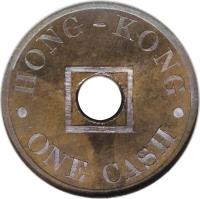 obverse of 1 Cash (1863) coin with KM# Pn61 from Hong Kong.