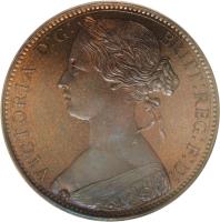 obverse of 1 Cent - Victoria (1863) coin with KM# Pn70 from Hong Kong.